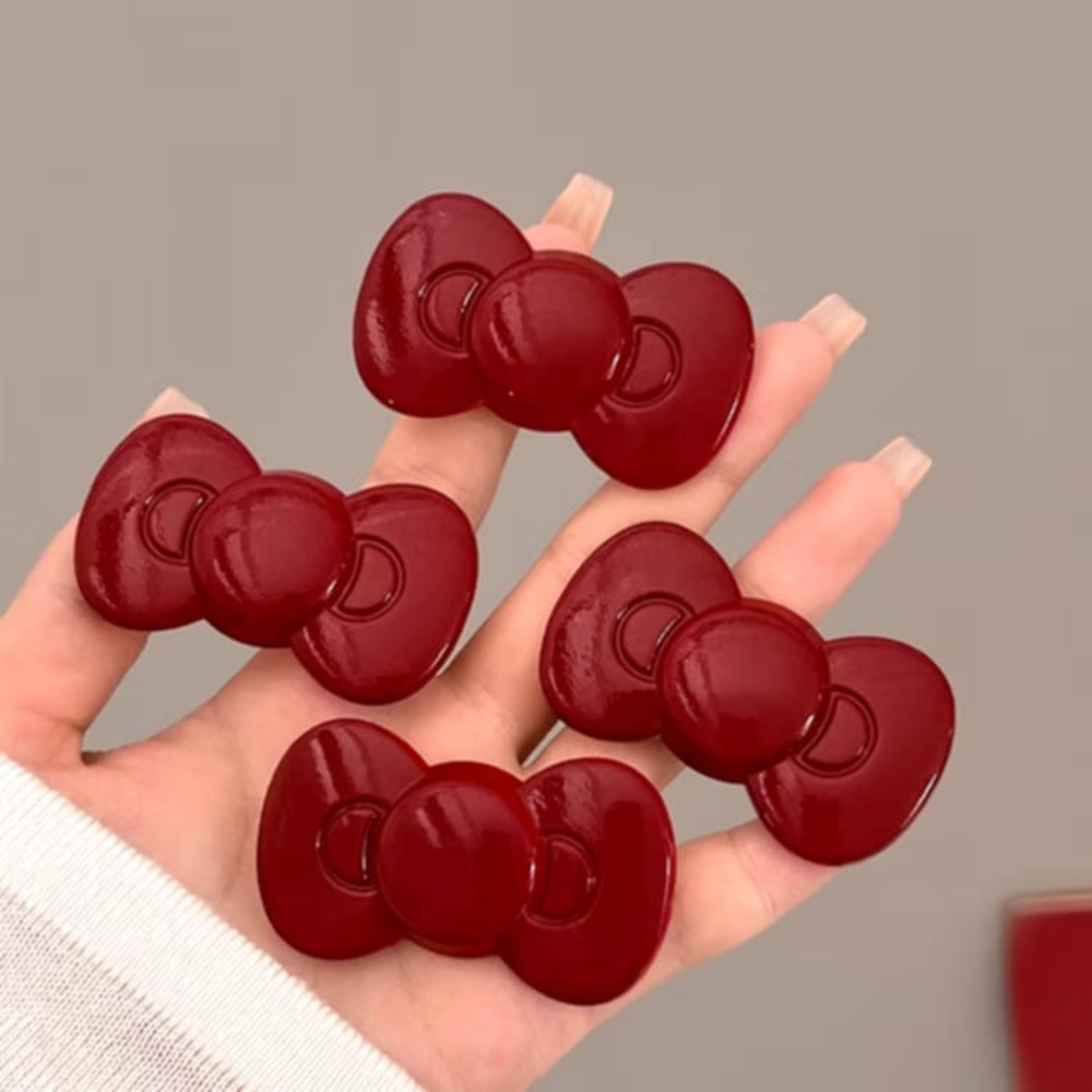 Red Bow Hair Clips